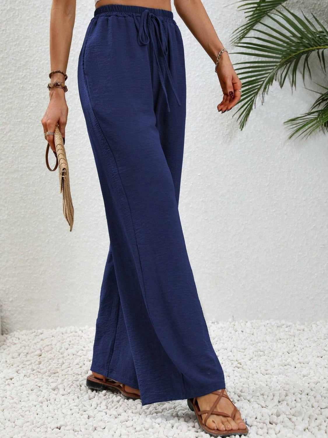 Wide Leg Drawstring Pants 5f97972e-e9d2-43e7-9e78-fd33cb99e2de-Max Trendsi
