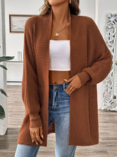 Open Front Long Sleeve Cardigan Brown One Size 5fb06a84-e8e8-4987-9d4e-ffe3b2178d9b-Max Glownestbest