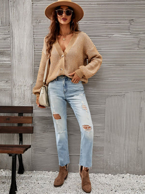 Angel Wings Heathered Lantern Sleeve Cardigan 5fcd9b8fbc5f484ca6ff2dc131030eb0-Max Glownestbest