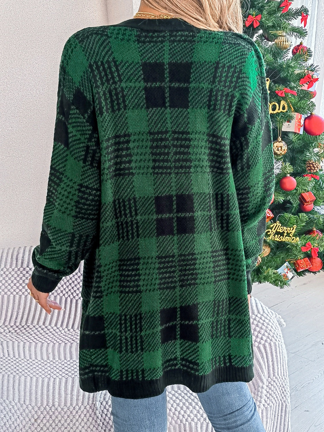 Plaid Open Front Long Sleeve Cardigan 6000def4-34ed-4c94-a409-65f0e52e5a85-Max Glownestbest