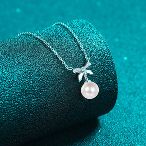 Pearl Pendant Moissanite 925 Sterling Silver Necklace 60c037bb-23fd-4380-b580-113115a985f2-Max Trendsi