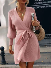 Open Front Lantern Sleeve Tied Cardigan Blush Pink 60d26cdc98b746858f48a7af96ffb395-Max Glownestbest
