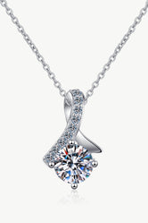 Unique and Chic Moissanite Pendant Necklace Silver One Size 61300446e7c94626ba9d134813e28acf-Max Trendsi