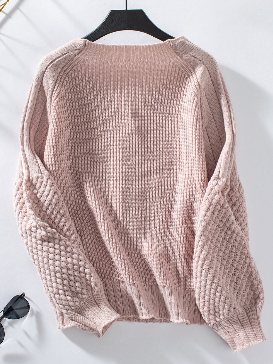 V-Neck Button Up Raglan Sleeve Cardigan 61313f09-670e-4561-8a8c-10a79305413c-Max Glownestbest