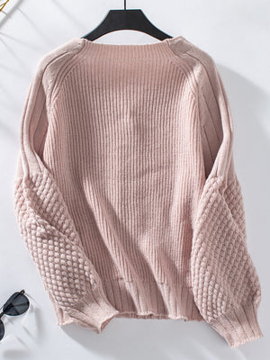 V-Neck Button Up Raglan Sleeve Cardigan 61313f09-670e-4561-8a8c-10a79305413c-Max Glownestbest