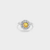 Sunflower Zircon 925 Sterling Silver Ring Silver 6146a1e6-894f-4835-a300-75d52aa80704-Max Trendsi
