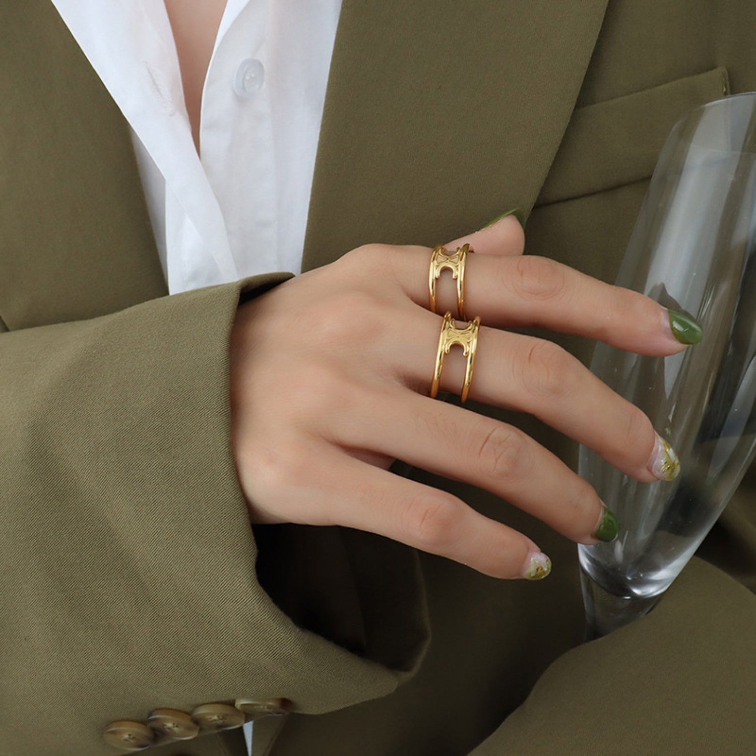Titanium Steel Double-Layered Ring Gold 7 61e12ee5-133b-4ab8-b444-c8582f2f622a-Max Trendsi