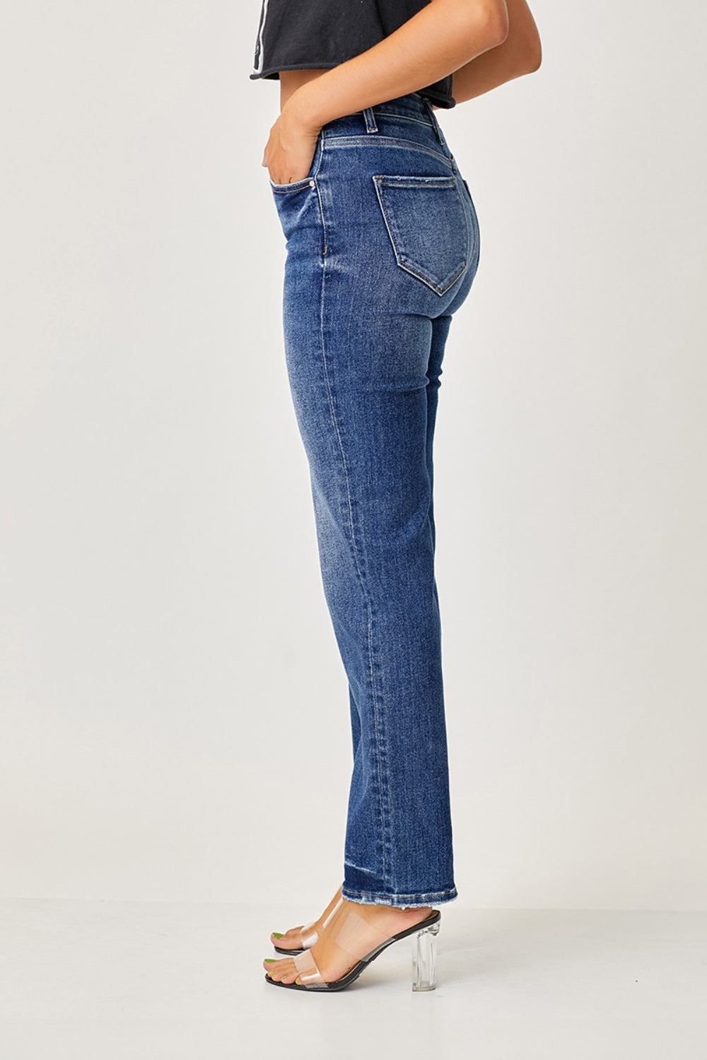 RISEN Mid Rise Slim Straight Jeans 62adb2a8-9137-4d36-a621-11b6b4429511-Max Trendsi