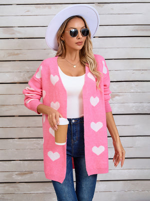Heart Open Front Long Sleeve Cardigan 6336b3fc-bc0d-41ae-985c-101c10fe5076-Max Glownestbest