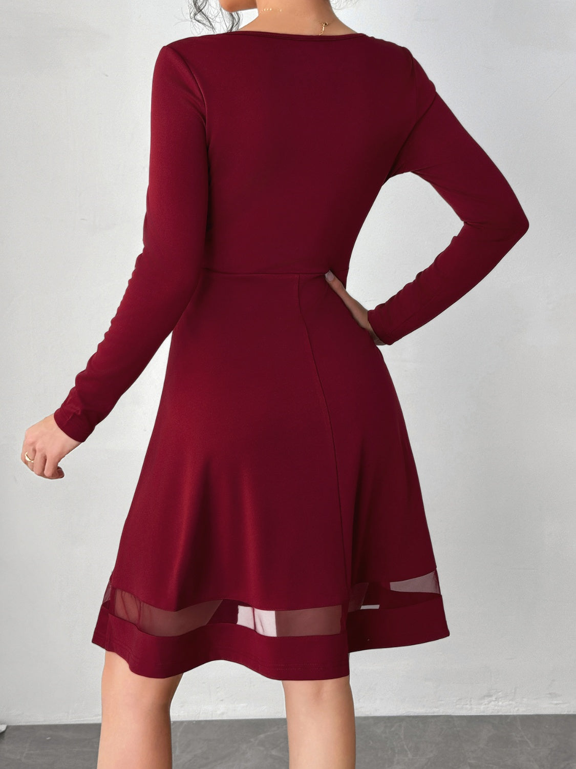 Square Neck Long Sleeve Mini Dress 633de6dc-b2c9-49f3-ac96-ccf9a0906cd0-Max Glownestbest
