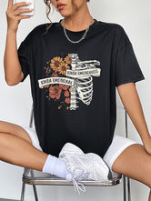 Glownestbest ® | Round Neck Short Sleeve Graphic T-Shirt Black 63b067cf718d434582f9fba76946bf11-Max Glownestbest