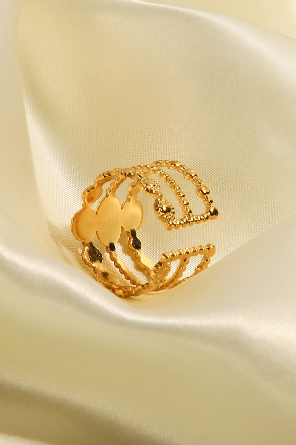 Triple-Layered Stainless Steel Open Ring 6409a1c6f5034510a43a11c778bec336-Max Trendsi