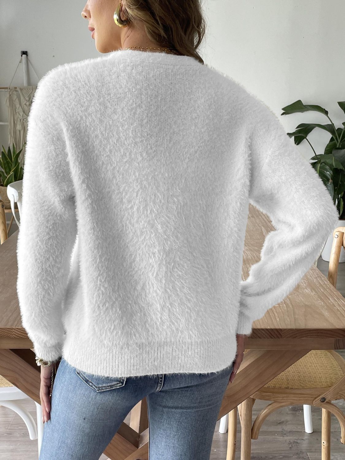 Button Up V-Neck Long Sleeve Cardigan 643eaaa8-452c-41c9-8e2b-933dc43766f5-Max Glownestbest