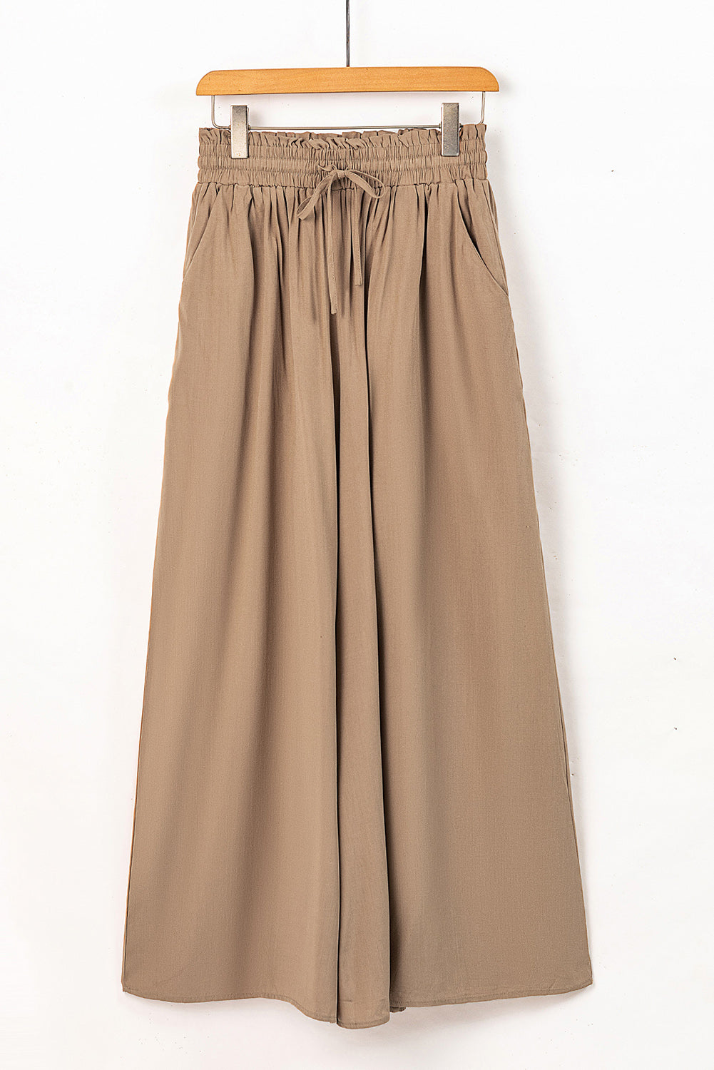 Drawstring Waist Wide Leg Pants 64af574f560146d0adc6c305b184a344-Max Trendsi