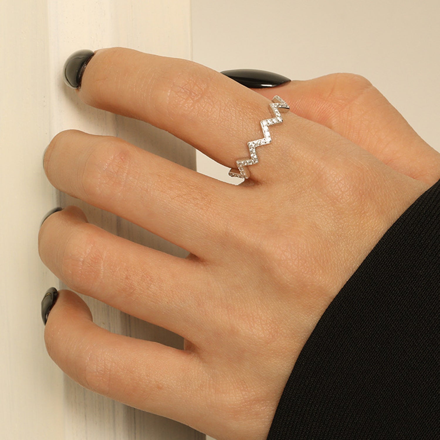 Wave Shape 925 Sterling Silver Ring 64bb07ba-009f-4ad0-92cd-c917fc525032-Max Trendsi