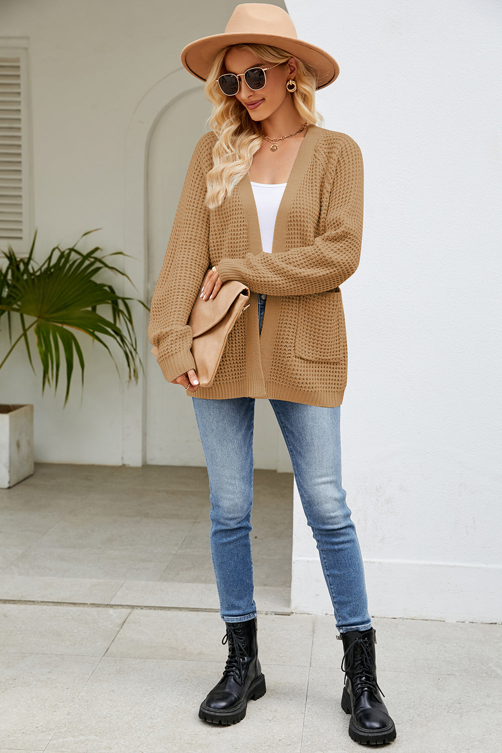 Open Front Long Sleeve Cardigan with Pockets 650706496cd34380b95d5bc028096530-Max Glownestbest