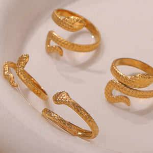 Titanium Steel Snake Shape Bypass Ring 6512733e-1b3a-440a-a925-7e7a208e1c3e-Max Trendsi