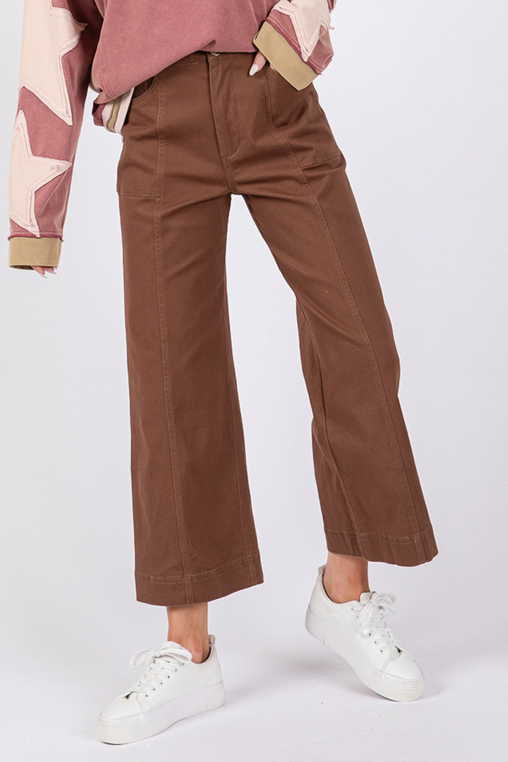 SAGE + FIG Wide Leg Cropped Pants 6527b140-b2ff-4905-8101-3397b21a4b37-Max Trendsi