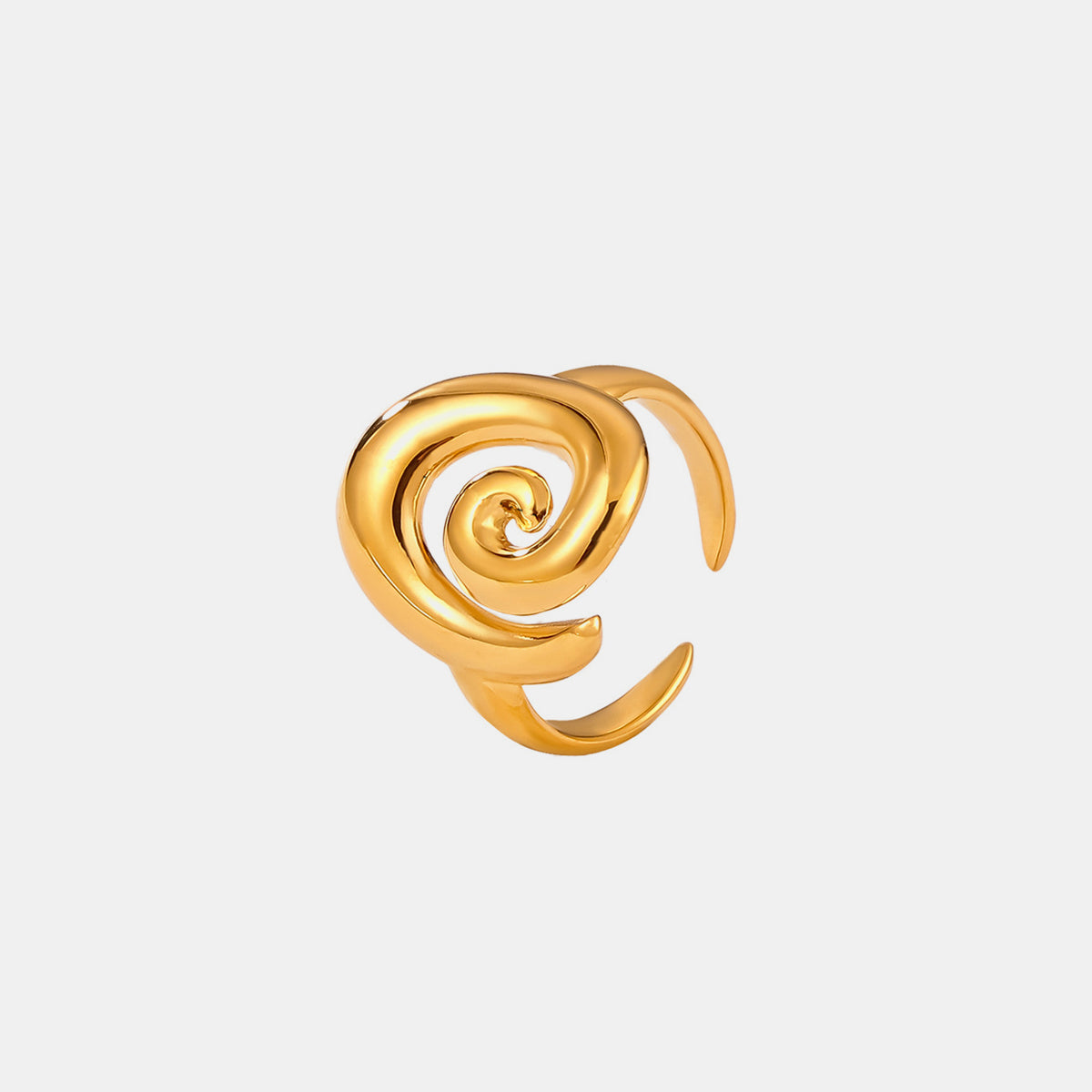Titanium Steel Spiral Shape Ring Gold One Size 657001cb-4073-461e-898a-a752bf14b971-Max Trendsi