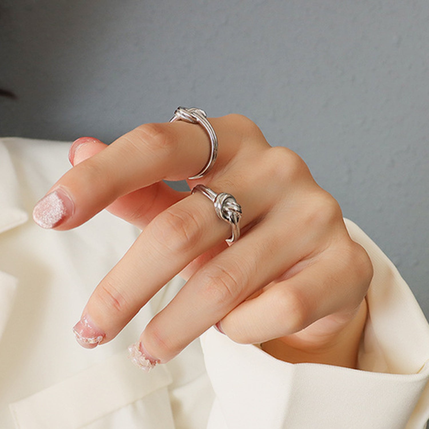 Titanium Steel Knot Ring 65796e86-9dd7-4fcc-9c04-5bbefdc9d449-Max Trendsi