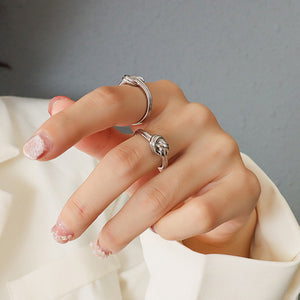 Titanium Steel Knot Ring 65796e86-9dd7-4fcc-9c04-5bbefdc9d449-Max Trendsi
