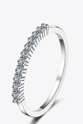 925 Sterling Silver Inlaid Moissanite Polished Ring Silver 657cebae43bc4b4b81136fe5012c8bb5-Max Trendsi