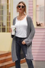 Open Front Long Sleeve Cardigan Gray 6614cf39-b71c-4aff-a416-6593bd95f238-Max Glownestbest
