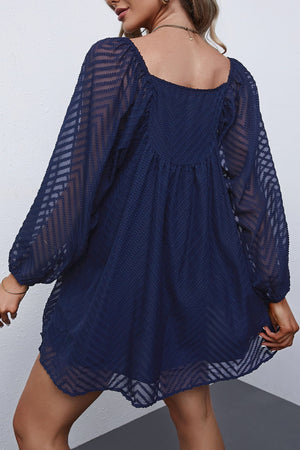 Textured Square Neck Mini Dress 66172bce7bf5448b99be2fbf995afc00-Max Glownestbest