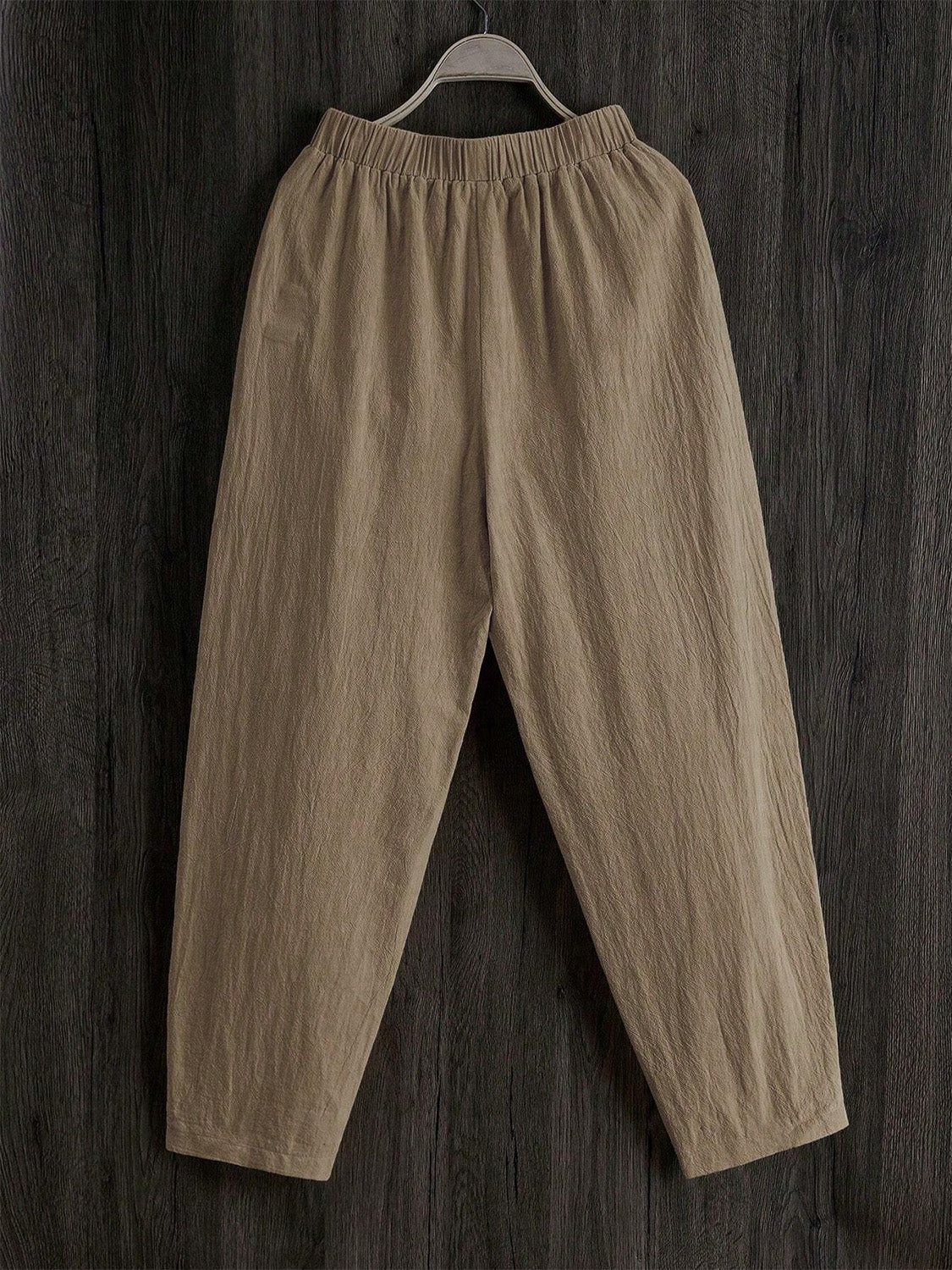 Elastic Waist Pants with Pockets 665eec88-97a3-4241-baa8-5f1aa1d08019-Max Trendsi