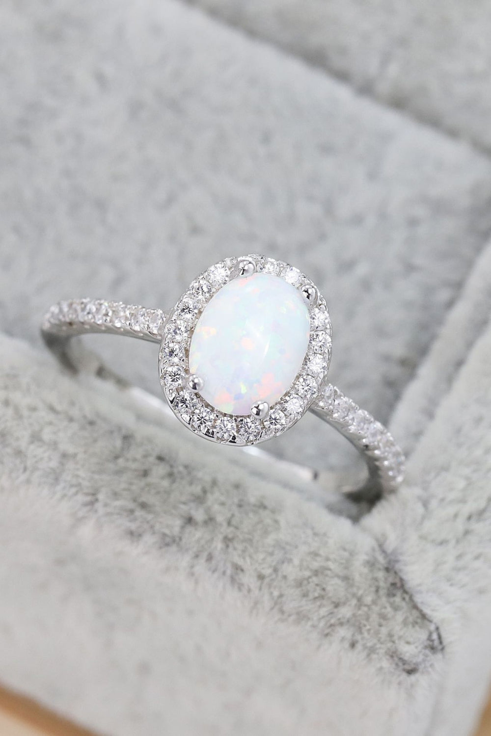 Opal 925 Sterling Silver Halo Ring 67b657f16437452599db94333fe0c910-Max Trendsi