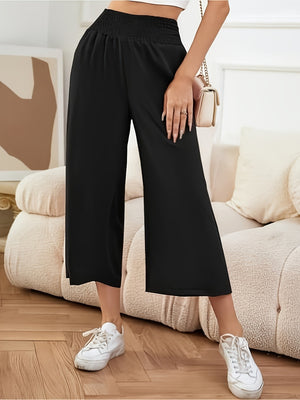 Elastic Waist Wide Leg Pants 67c42404-5efa-4e71-a9df-bb38b5fbe38c-Max Trendsi