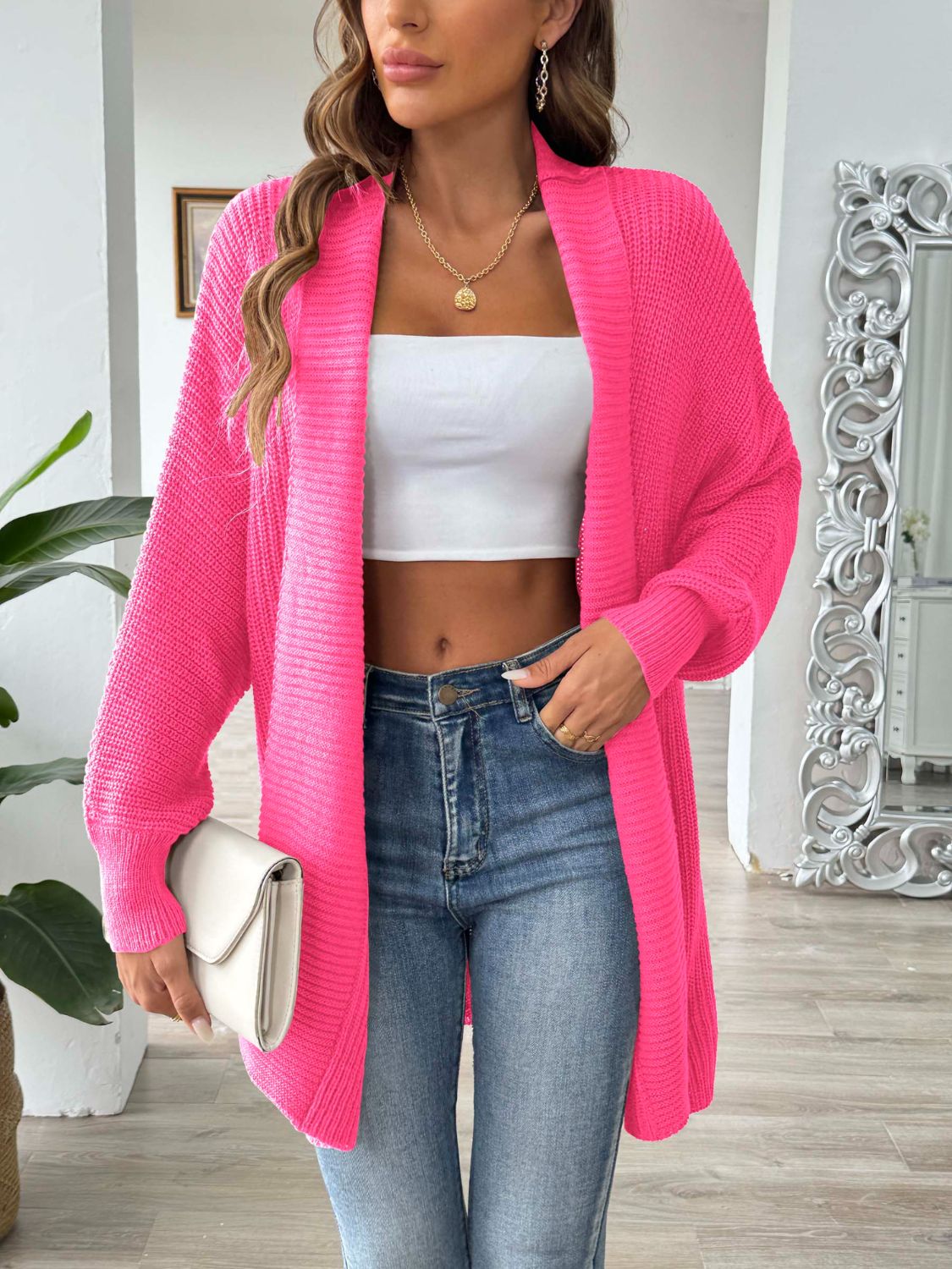 Open Front Long Sleeve Cardigan 67f714c0-2049-422e-a814-1d2a6f901385-Max Glownestbest