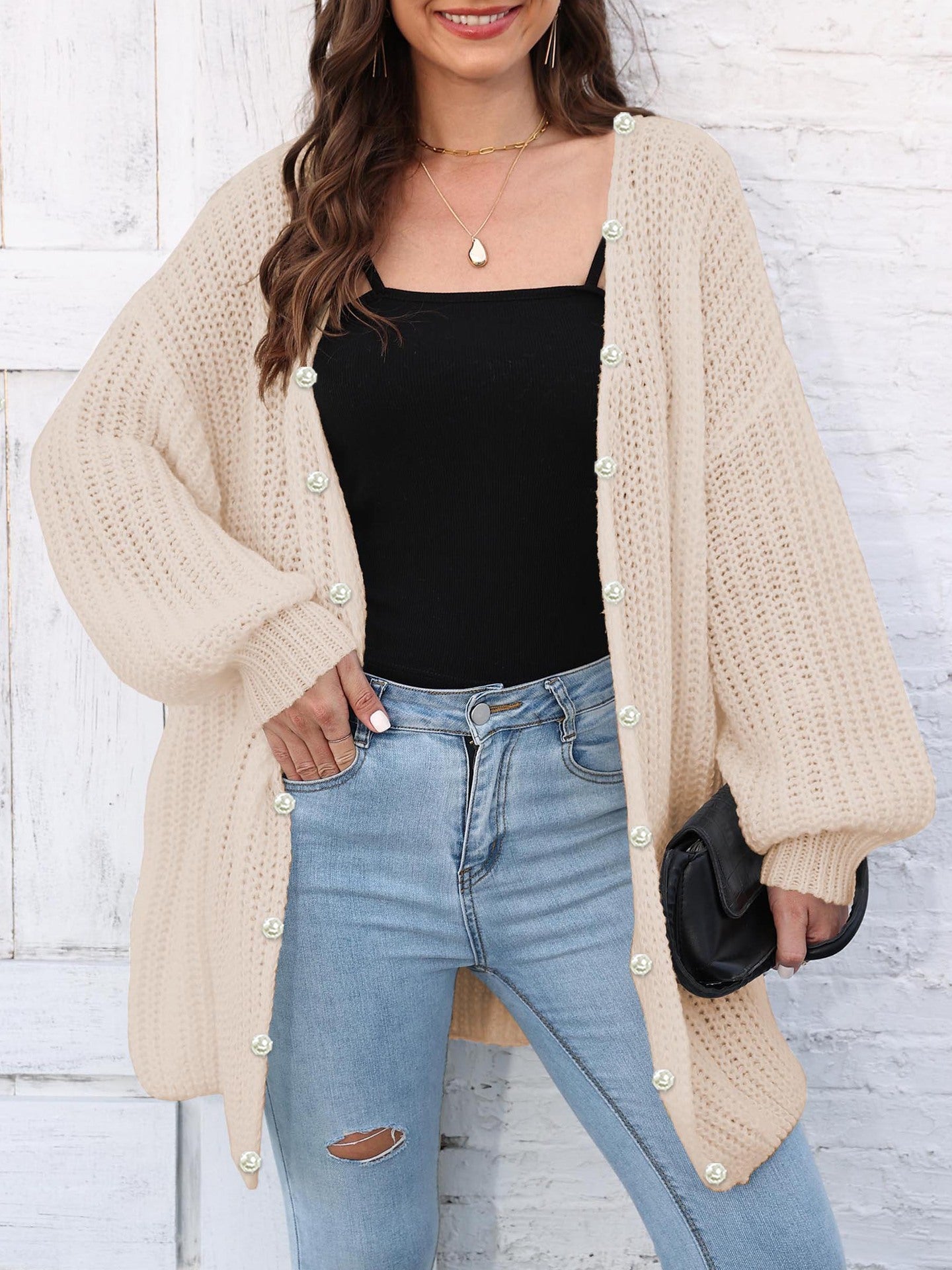Open Front Long Sleeve Cardigan 691de503-2256-4dab-966b-b286c50bd77c-Max Glownestbest