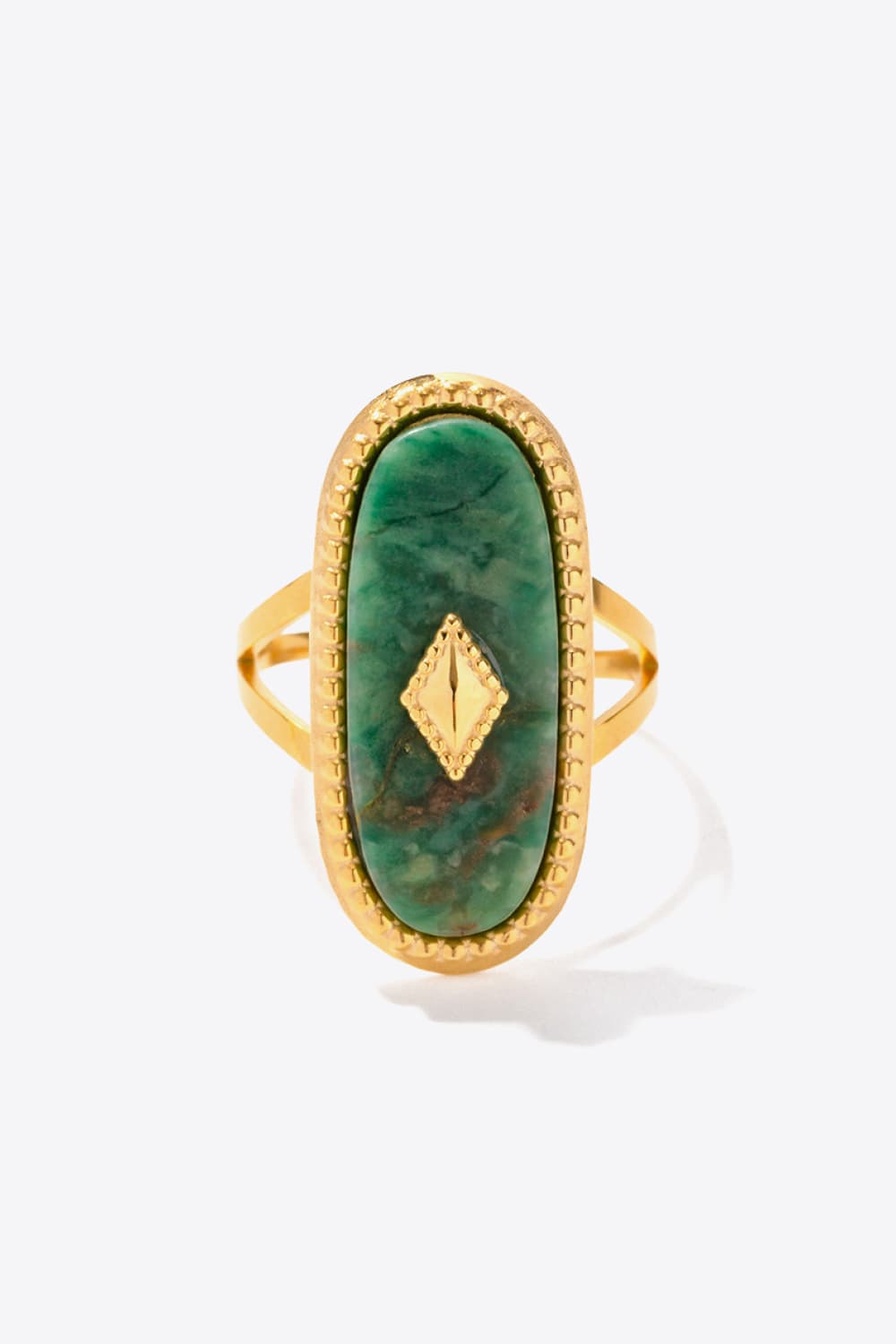 Natural Stone Copper Ring Green One Size 693009f58c4745c88c22a48f4203dc5c-Max Trendsi