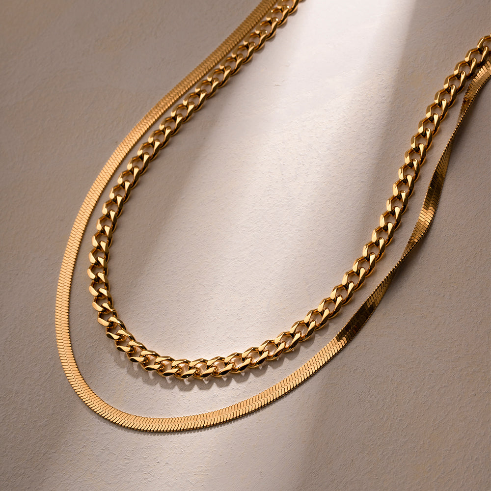 Glownestbest ® | 18K Gold-Plated Double Layered Necklace 695a5136-2e97-475f-939d-1dcf90e06084-Max Glownestbest