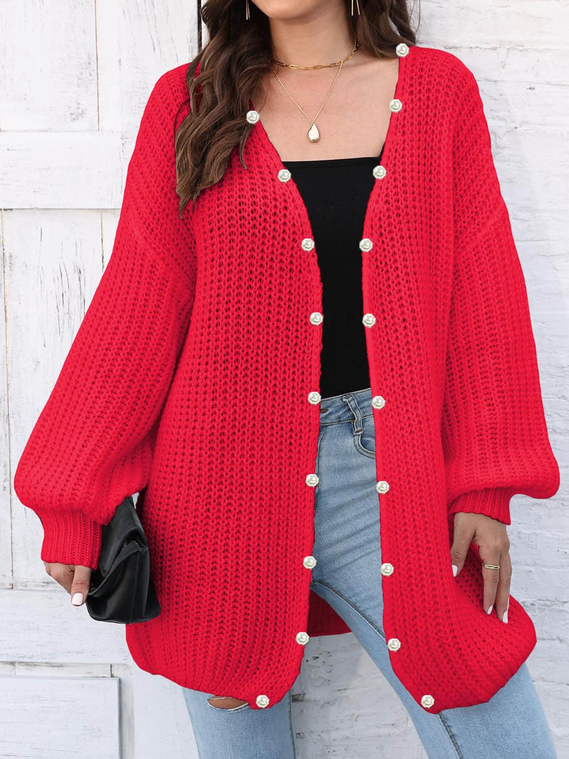 Open Front Long Sleeve Cardigan Scarlet One Size 6969caa6-f804-48ab-be36-769ed3e0a61e-Max Glownestbest