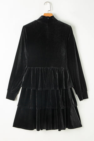 Ruffled Layered Long Sleeve Mini Dress 6a1492b8-030e-4abf-a486-294b6a00bda0-Max Glownestbest