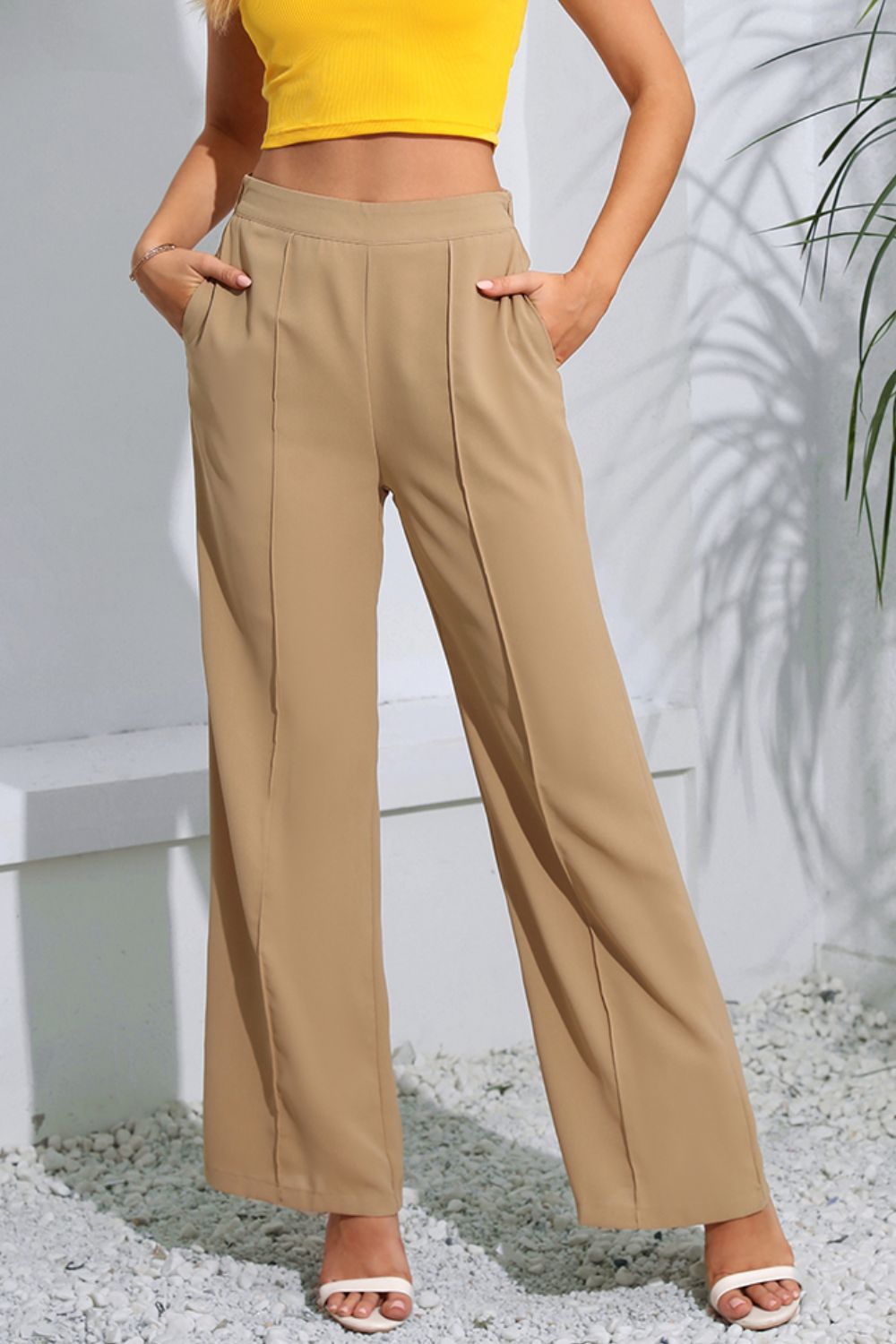 Long Pants with Pockets Tan 6a7b00d9c15d4abe9e438e2ed5306cd2-Max Trendsi