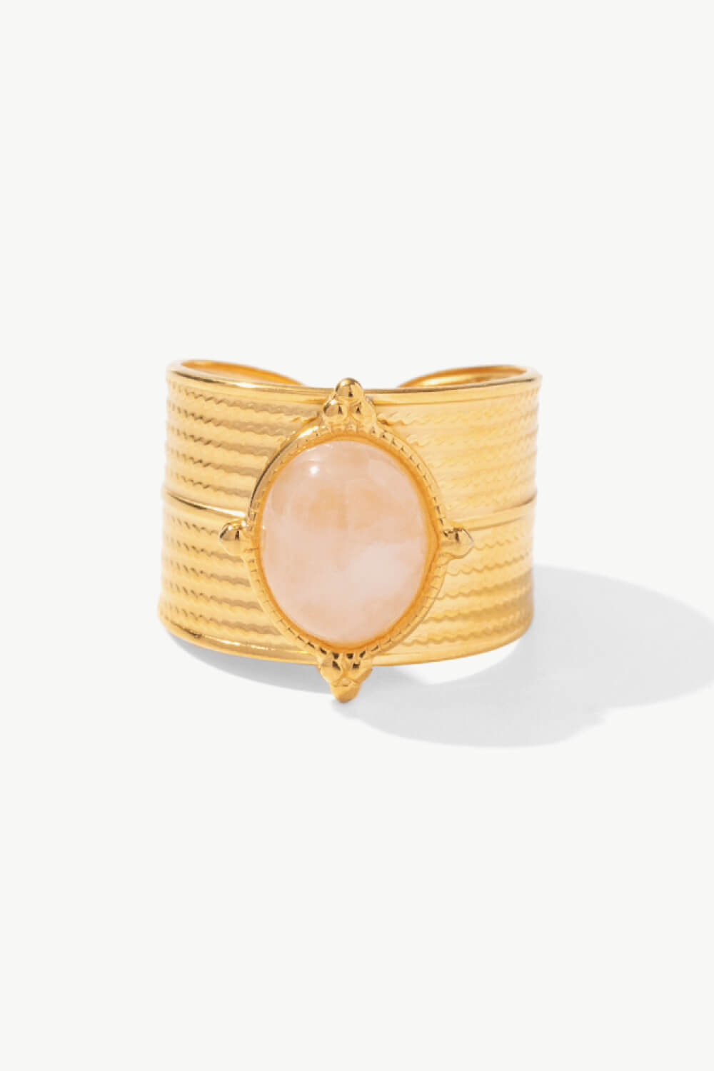 18K Gold-Plated Wide Open Ring Orange One Size 6ac4916f875f4399bfb7f916fdef07f7-Max Trendsi