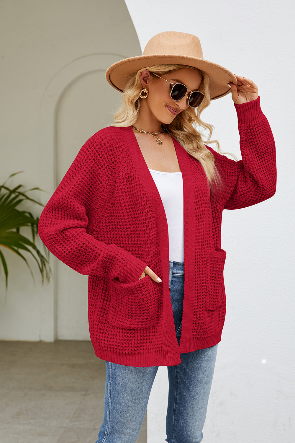 Open Front Long Sleeve Cardigan with Pockets 6ac8f69073504d37affde727a704fc6a-Max Glownestbest