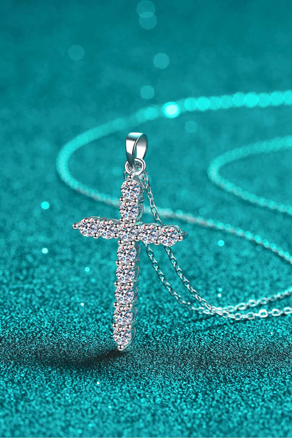 Adored 925 Sterling Silver Cross Moissanite Necklace 6ac97d56045c4554ab7cc4eaec69d0b8-Max Trendsi