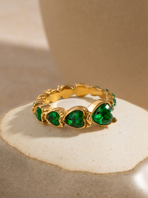 Stainless Steel Heart Rhinestone Ring 6aceac17-5c31-4194-840b-c46c34d6fa2f-Max Trendsi