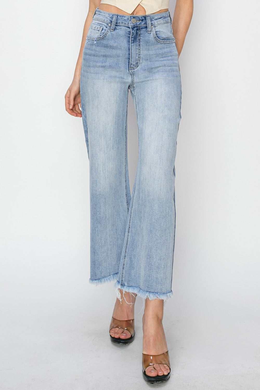 RISEN High Rise Crop Wide Fray Hem Jeans Light 6affe6ce-b8ac-4fdb-b733-11cf50459017-Max Trendsi