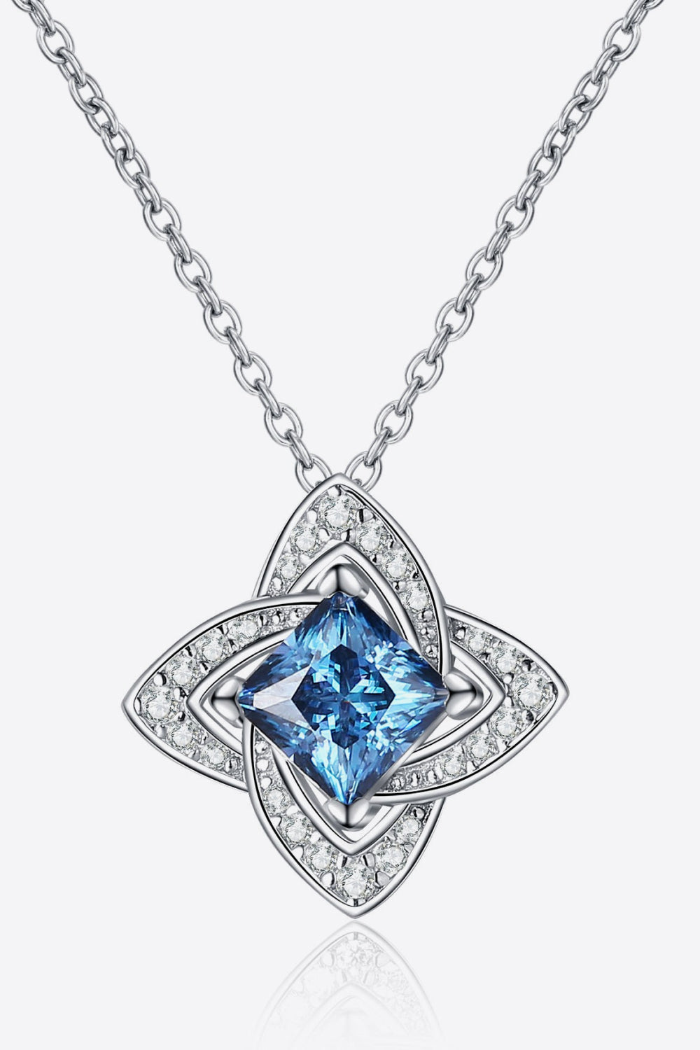 1 Carat Moissanite Floral Pendant Necklace Sky Blue One Size 6b265e6a85c94022a4543c04e4651442-Max Trendsi