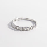 925 Sterling Silver Curb Chain Ring Silver 6c00671e-1a61-492f-baba-e35b2123b9a3-Max Trendsi