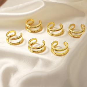 Gold-Plated Czech Diamond Double-Layered Ring 6cadbae3-f43c-4238-8cd5-1735b4e77000-Max Trendsi