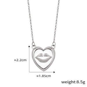 18K gold trendy personalized lips with pearl design simple style necklace and earrings set 6de00ca9-a0be-423c-8028-8bfa481e7113 Artshiney