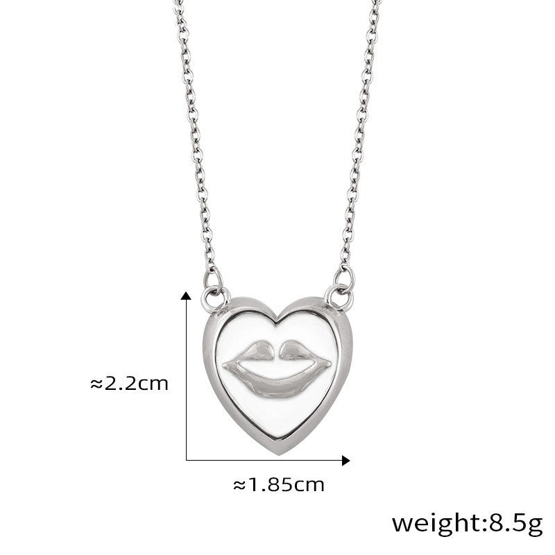 18K gold trendy personalized lips with pearl design simple style necklace and earrings set 6de00ca9-a0be-423c-8028-8bfa481e7113 Artshiney