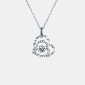 Moissanite 925 Sterling Silver Heart Necklace 6e19e1a2-151a-4a7b-a0eb-53d1daea648e-Max Trendsi