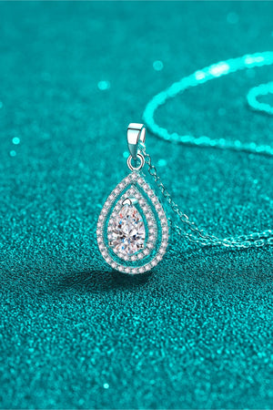 1 Carat Moissanite Teardrop Pendant Necklace 6e7d24cfeb7944d6923f796565c19b26-Max Trendsi